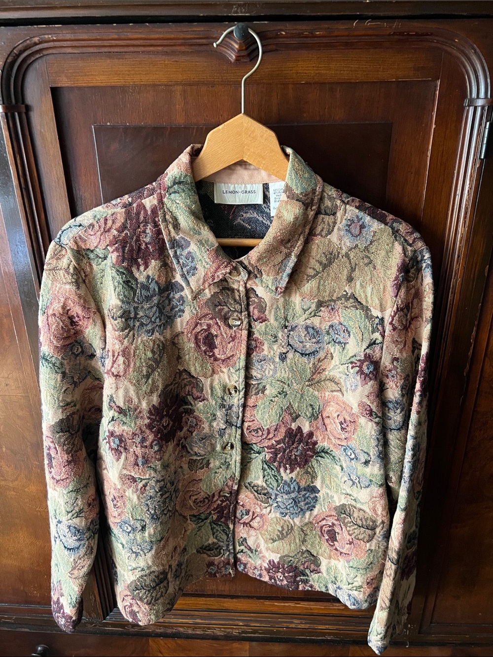 Lemon Grass Floral Tapestry Jean Jacket - Multi Floral
